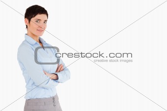 Businesswoman with the arms crossed