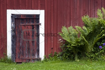 Door on red shed