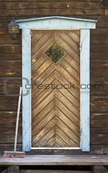 Door of log cabin