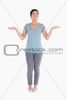 Clueless woman posing