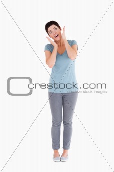 Surprised woman posing