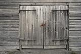 Old gray wooden door