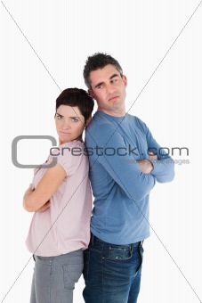 Couple angry at each other