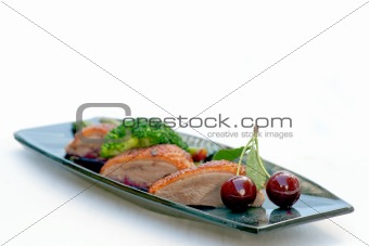 Duck with cherry sauce