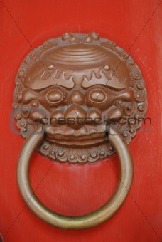 Bronze lion's head handles