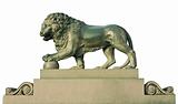 Lion sculpture in Saint Petersburg isolated on white