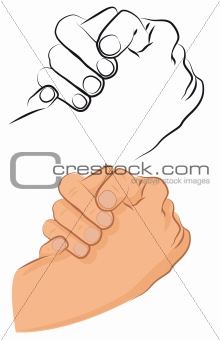 Hand shake between two persons