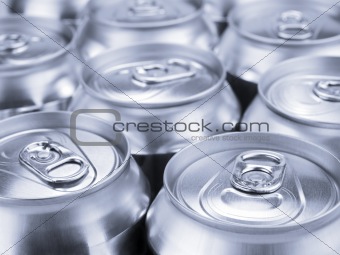 Silver soda cans