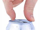 Silver soda can