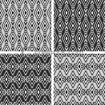 Seamless geometric patterns with rhombuses ornate.