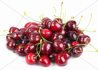 Heap of a dark-red sweet-cherry