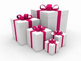 3d pink gift box christmas