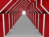 3d house tunnel red