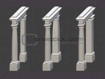 explanatory educational 3d pilaster column problem in architectu