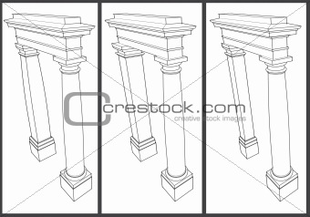 explanatory educational sketch pilaster column problem in archit