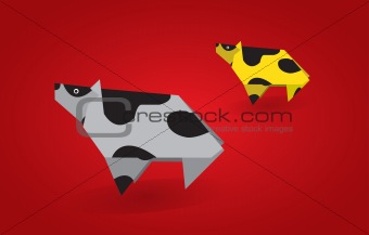 Vector Origami Cows