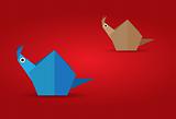 Vector Origami Chickens