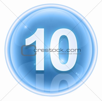 Number ten icon ice, isolated on white background