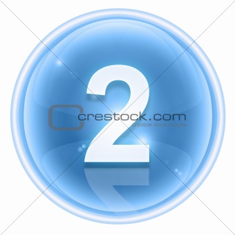 Number two icon ice, isolated on white background