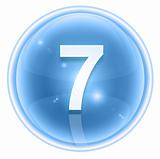 Number seven icon ice, isolated on white background