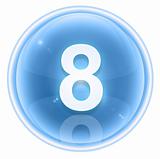 Number eight icon ice, isolated on white background