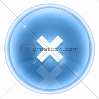 Multiplication sign icon ice, isolated on white background