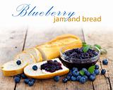 Bread with blueberry jam 