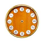 isolated on white wooden vintage clock-face