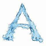 alphabet made of frozen water - the letter A