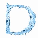 alphabet made of frozen water - the letter D
