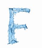 alphabet made of frozen water - the letter F