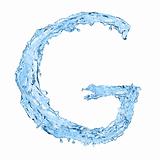 alphabet made of frozen water - the letter G