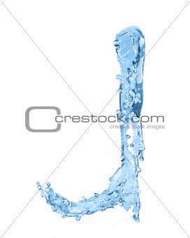 alphabet made of frozen water - the letter J