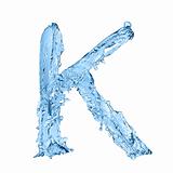 alphabet made of frozen water - the letter K