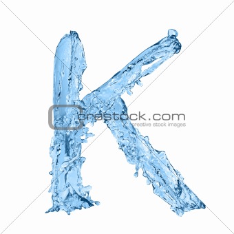 alphabet made of frozen water - the letter K