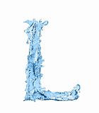 alphabet made of frozen water - the letter L