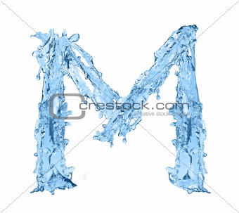 alphabet made of frozen water - the letter M