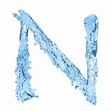 alphabet made of frozen water - the letter N