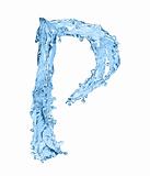 alphabet made of frozen water - the letter P