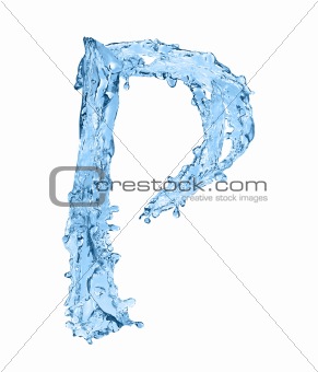 alphabet made of frozen water - the letter P