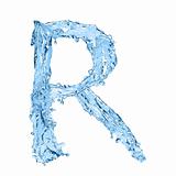 alphabet made of frozen water - the letter R