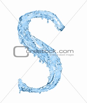 alphabet made of frozen water - the letter S