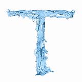 alphabet made of frozen water - the letter T