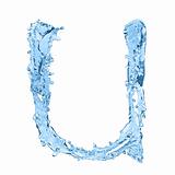 alphabet made of frozen water - the letter U