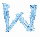 alphabet made of frozen water - the letter W