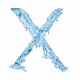 alphabet made of frozen water - the letter X
