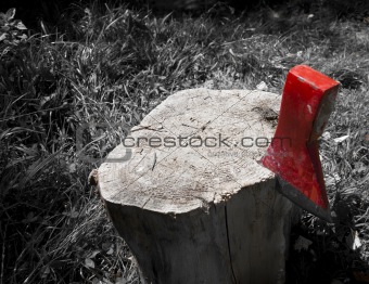 chopping wood