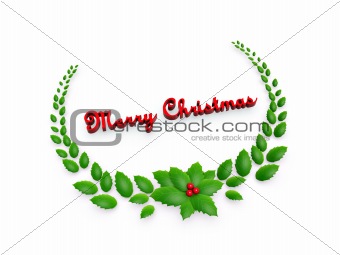 holly leaves and red berry garland