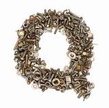 alphabet made of bolts - The letter q