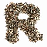 alphabet made of bolts - The letter r